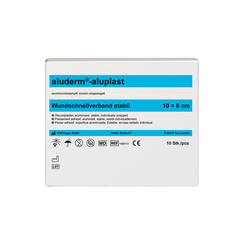 Aluderm®-aluplast plaster vandtæt 10x6cm, 10 stk