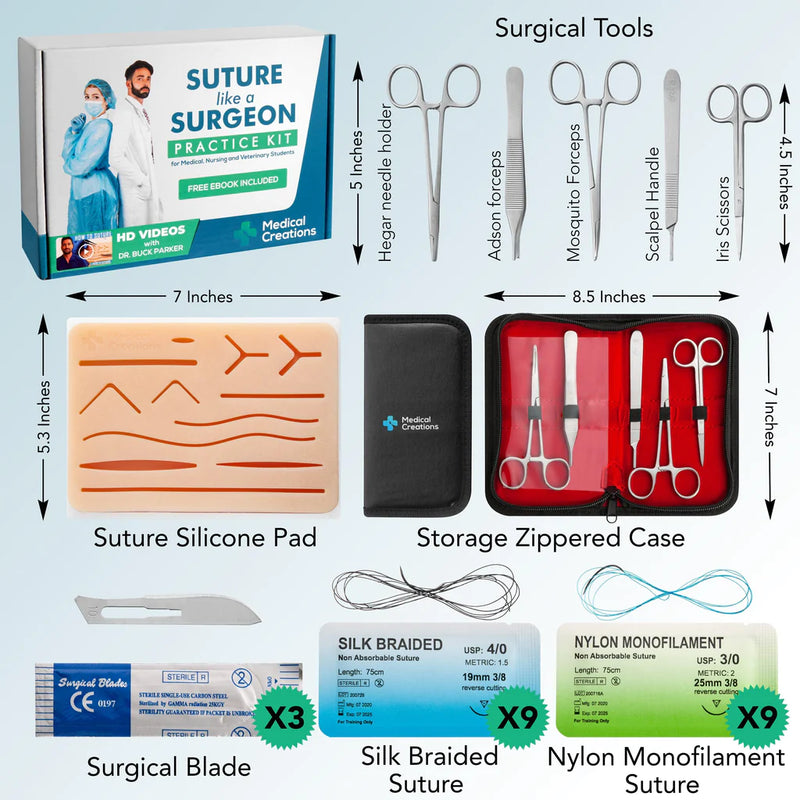 Medical creations sutursæt til medicinstuderende . En god suturkit med suturmåtte. Rabat til FADL medlem samt SAKS Aarhus, SAKS kbn.